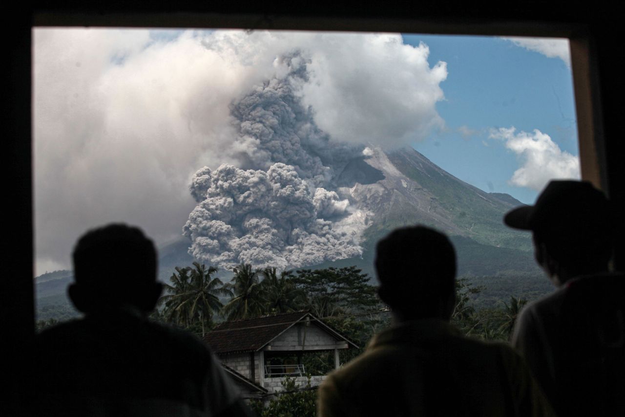 Volcanic ash spews out of Indonesia's Mount Merapi on Saturday, March 11.